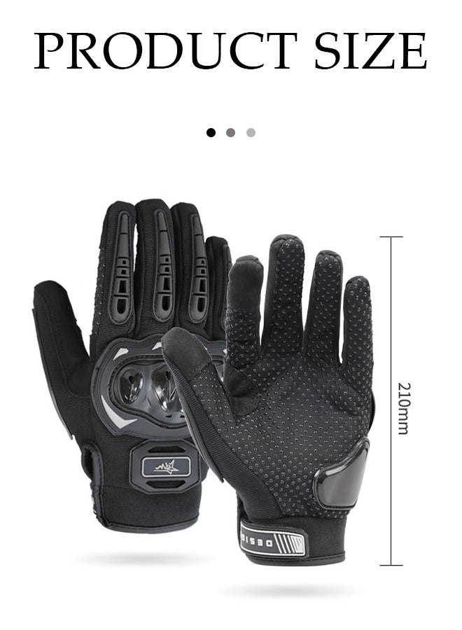 DUNISO Motorcycle gloves, touch screen riding full finger gloves,anti fall，anti slip and wear resistant, suitable for all seasons, suitable for motorcycles, bicycles, hiking, travel, rock climbing，black  - Image 2