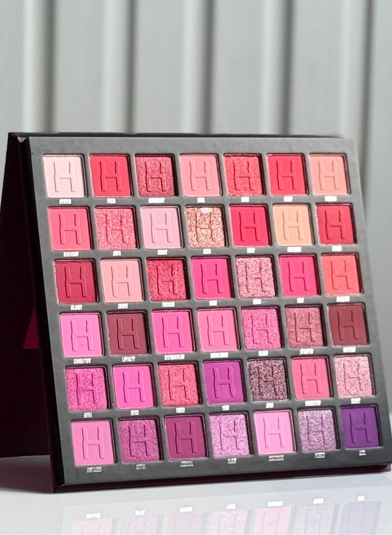 Harmony Multi-Shade Eyeshadow Palette with Pink, Red & Shimmer Tones - Image 4