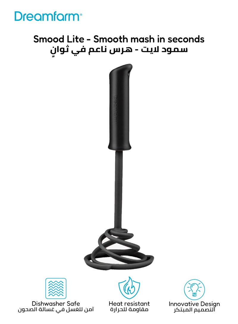 Dreamfarm Smood Lite One-Handed Vegetable & Potato Masher | Ergonomic Design | Stainless Steel Spring | Heat Resistant 500°F | Dishwasher Safe | 32.5cm x 10.2cm x 9.4cm - Image 1