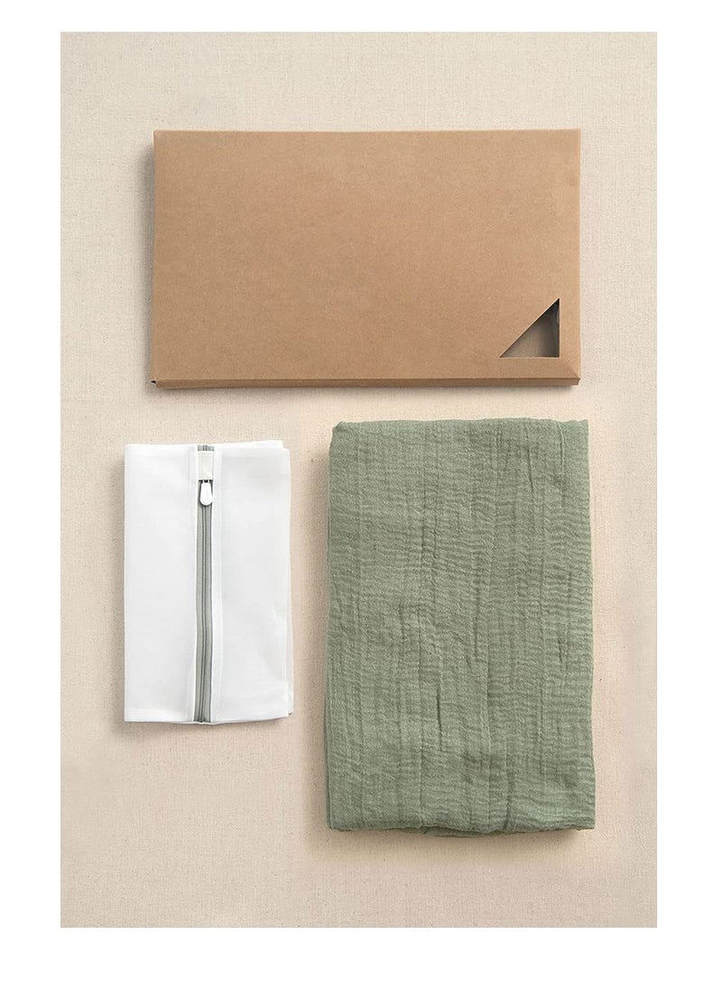 بيوينتي - Wide Green Gauze, Semi-Sheer Table Runner Cheesecloth Tablecloth for Rustic Wedding Deco Table Centerpieces Decor (14 x 35) - Image 1