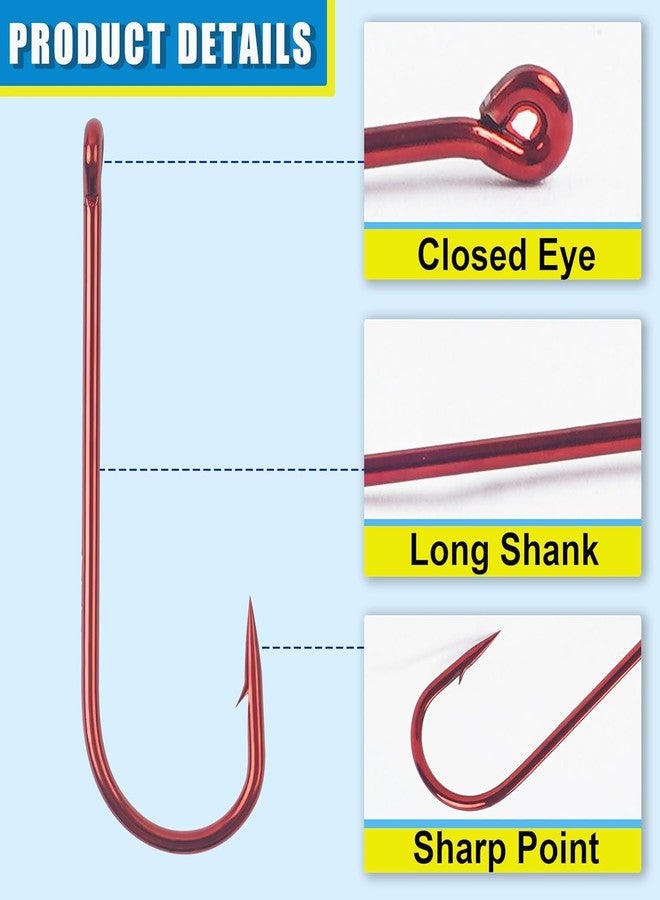VATEICO Aberdeen Hook Set,150pcs Fishing Hooks Long Shank Offset Hook Light Wire Fish Hook High Carbon Steel Freshwater Bass Catfish Trout Mix Color Small Size - Image 3
