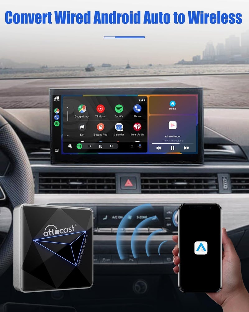 OTTOCAST A2Air Pro Wireless Android Auto Adapter - 2023 Upgrade for Easy Wireless Connectivity - Image 2