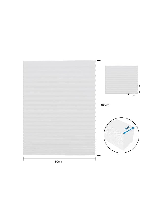 The Bros ستائر حجب الضوء للنوافذ، ستائر مطوية للنوافذ، ستائر ورقية مطوية حجب الضوء، فلتر ضوء غير منسوج للنوافذ، سهلة التركيب لغرفة النوم، الحمام، غرفة المعيشة، المطبخ (أبيض) - Image 2