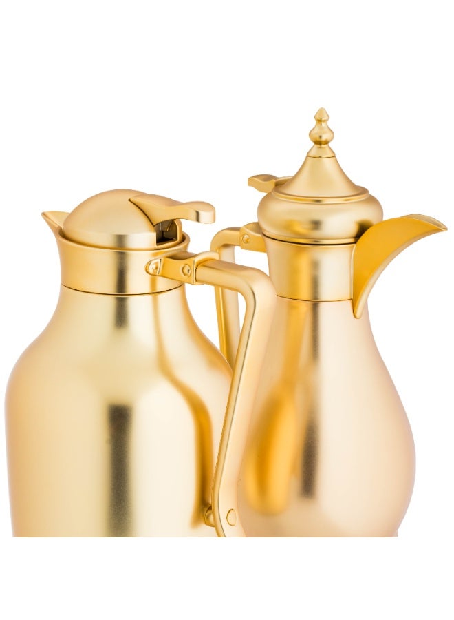 ALASKA Thermos Set for Tea and Coffee with an Elegant Design in Matte Gold - Image 2