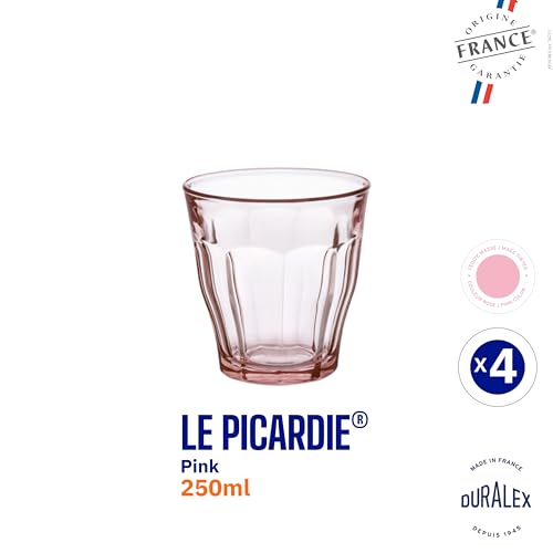 Duralex® Picardie Pink Glass Tumbler 250ml Set of 4 Glasses - Image 2