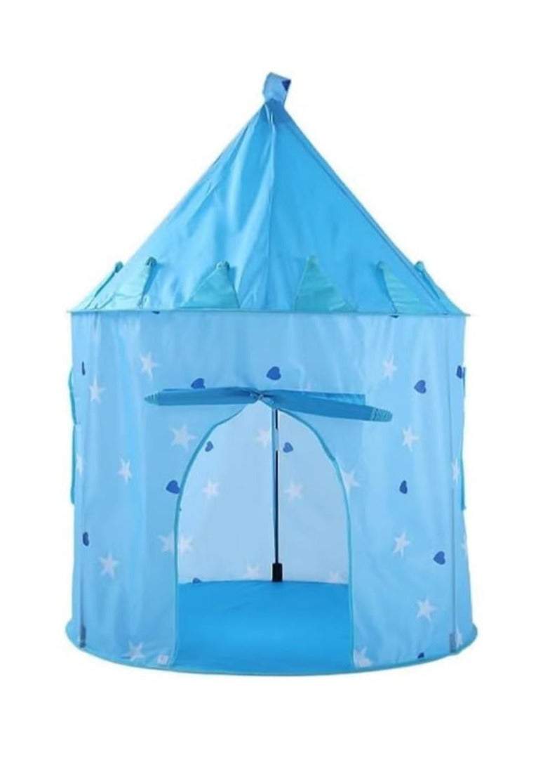 Fantastic Kids Princess Castle Pop Up Play Tent, Portable Foldable Play Tent for Indoor and Outdoor Use (Blue) Size (Height 135)* Width 105 - Image 1