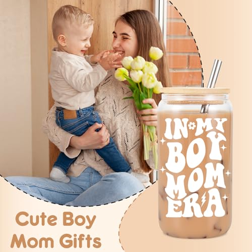 Fairy's Gift كوب قهوة مثلج هدية الأم للأولاد من فيري، هدايا لطيفة للأمهات الجدد، أكواب زجاجية قهوة سعة 16 أونصة مع أغطية وقش - عيد ميلاد الأمهات، هدايا لأمهات الأولاد للأمهات الحوامل، الأم لأول مرة، الأم المستقبلية - Image 3