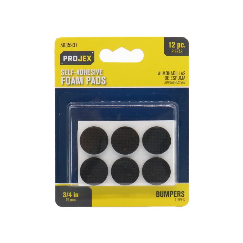 Projex Foam Self Adhesive NonSkid Pad Black Round 34 in W 12 pk