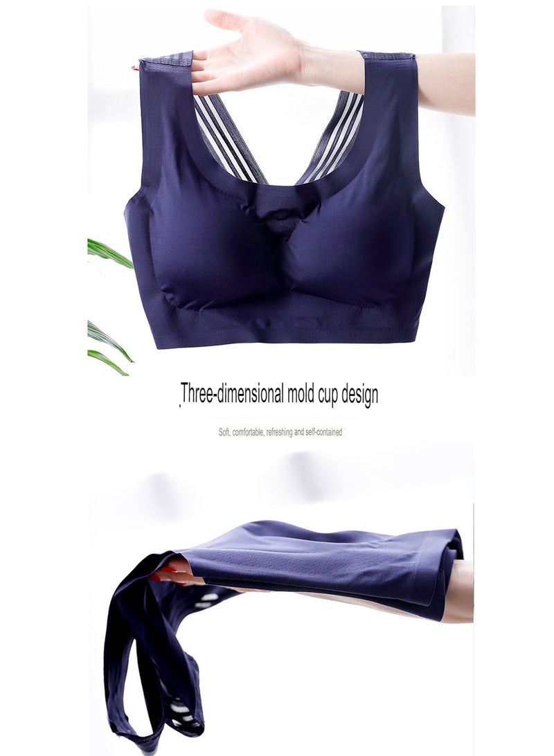 AROAQ Seamless Sports Bra, Comfortable Shockproof Push Up Bra, Anti Slip Highly Elastic Wireless Beauty Back Bra, Soft Quick Dry Sleeping Bra With Wide Shoulder Strap, (Size 4Xl, Silver Gray) - Image 2