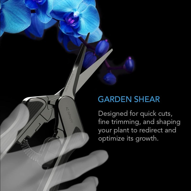 AC Infinity 6.6â€ Stainless Steel Pruning Shear with Cleaning Kit, Lightweight Ergonomic Design, Nonstick Teflon Coated Blades for Gardening, Hydroponics, Grow Tents - Image 2