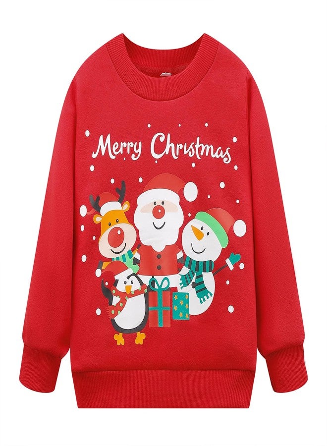 NUBEEHOHO Toddler Boy Girl Sweatshirt Christmas Santa Cartoon Pullover Top Baby Long Sleeve Xmas Winter Sweater 8280-5T - Image 1
