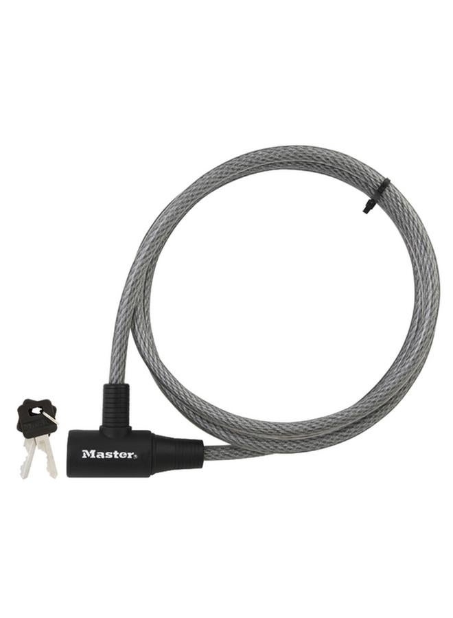 Master Lock Braided Steel Keyed Cable Lock Silver and Black 1.8m x 10mm 35657 (8154DPF)