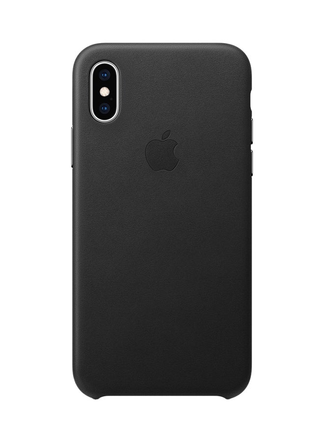 ابل  غطاء حماية من الجلد لهاتف آيفون XS أسود - Image 1