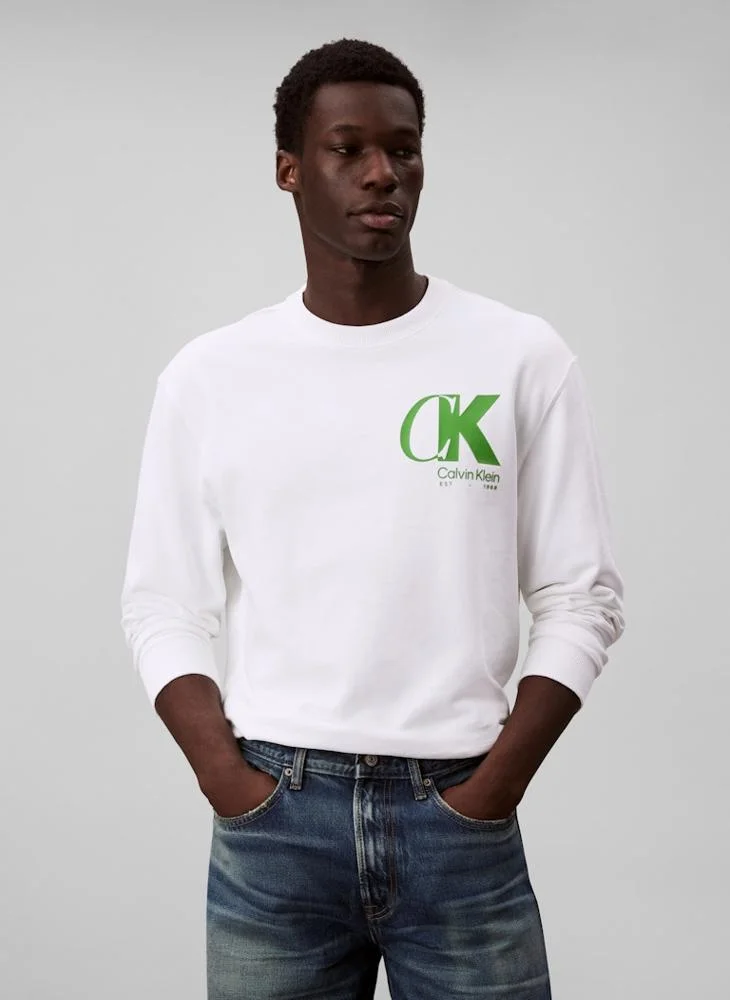 CALVIN KLEIN Long Sleeve Logo Graphic Sweatshirt