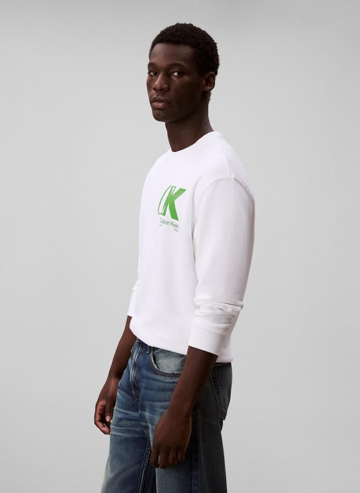 CALVIN KLEIN Long Sleeve Logo Graphic Sweatshirt - Image 3