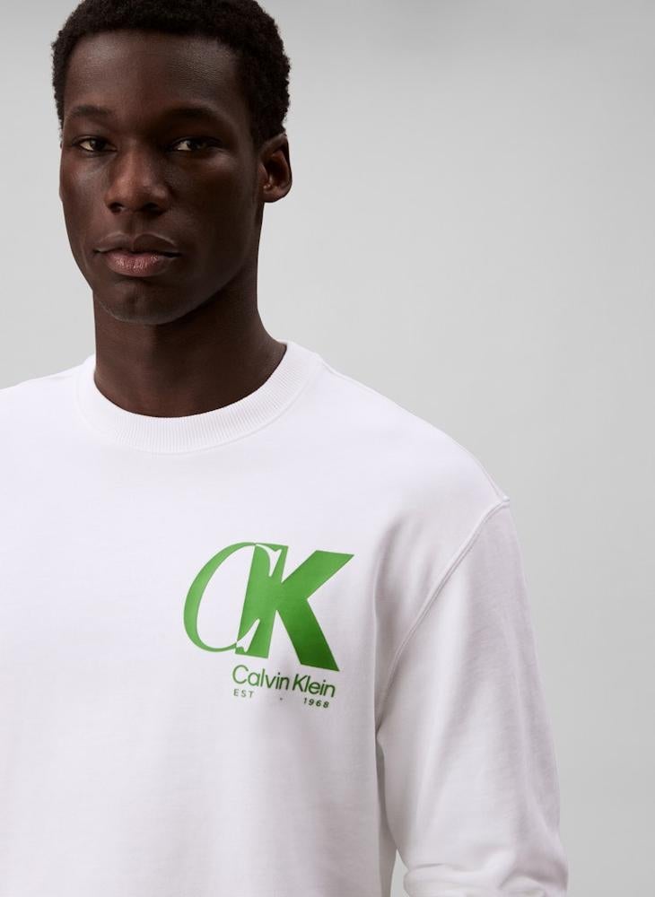 CALVIN KLEIN Long Sleeve Logo Graphic Sweatshirt - Image 4