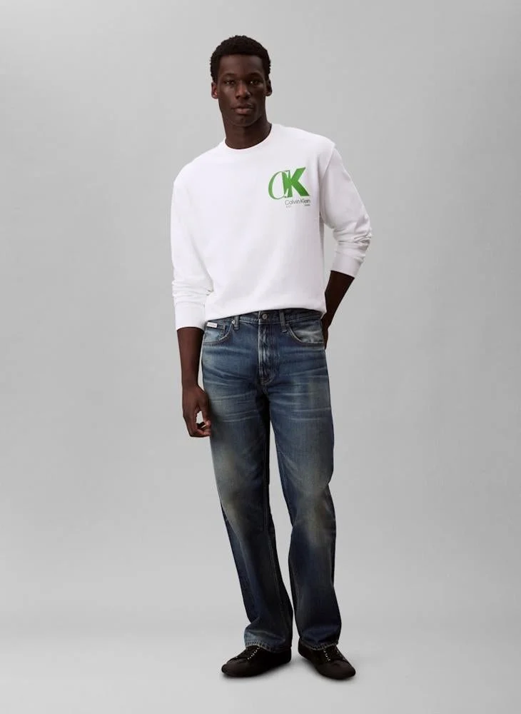 CALVIN KLEIN  Long Sleeve Logo Graphic Sweatshirt for Men | Best Price UAE