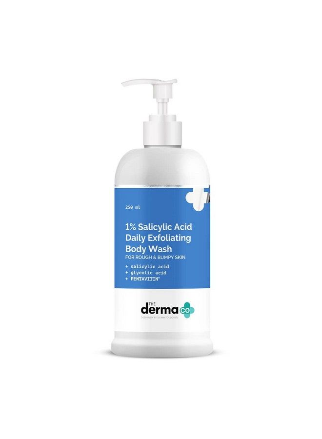 THE derma Co 1% Salicylic Acid Daily Exfoliating Body Wash To Prevent Body Acne & Cleanse Skin With Salicylic Acid Glycolic Acid & Pentavitin 250Ml  - Image 1