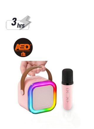 Portable Wireless Speaker with Wireless Mic, RGB Light, TF Card Support and FM Radio  - ASD-152 Karaoke-1, Pink - pzsku/Z531CC36E84ACF68670C1Z/45/1743924149/1b204e6d-4dba-4f36-9c48-d0b70dd81c73