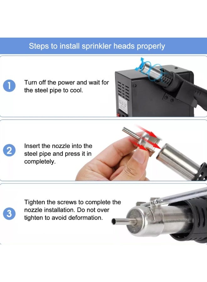 Soldering iron,iron gun, 858D 700W High Quality Soldering Station LED Digital Solder Iron Desoldering Station BGA Rework Solder Station Hot Air Gun + Electric Iron Set for SMD SMT DIP - Image 3