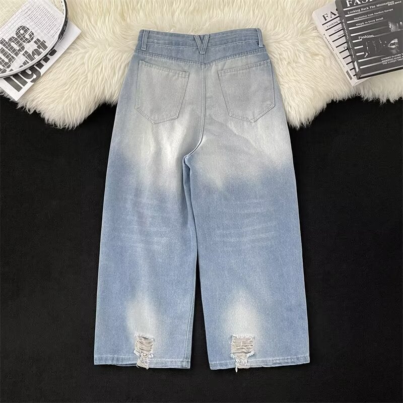 Unisex Classic Denim Jeans Loose Fit Daily Outdoor Wear - Image 3