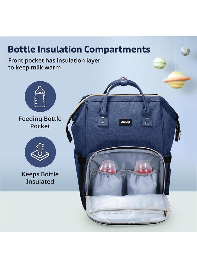 Luvlap Lily Multifunctional Waterproof Diaper Bag for Mothers for Travel, Mother Travelling Bag, Backpack Cum Tote bag for Mothers, Large storage capacity with 15 pockets (Navy Blue) - Image 4