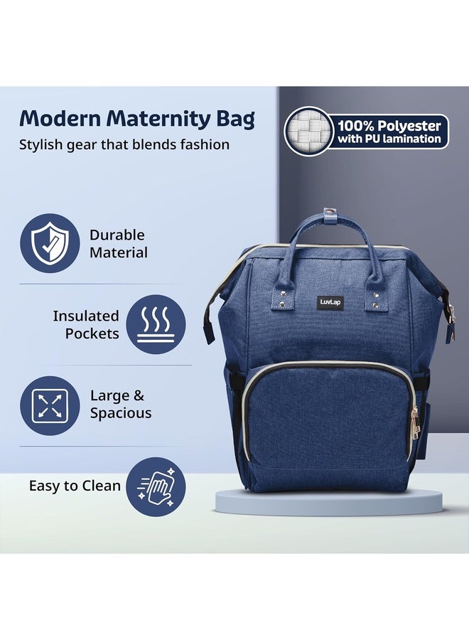 Luvlap Lily Multifunctional Waterproof Diaper Bag for Mothers for Travel, Mother Travelling Bag, Backpack Cum Tote bag for Mothers, Large storage capacity with 15 pockets (Navy Blue) - Image 2