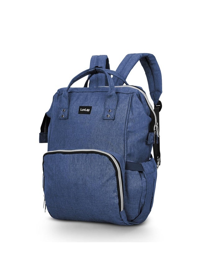Luvlap Lily Multifunctional Waterproof Diaper Bag for Mothers for Travel, Mother Travelling Bag, Backpack Cum Tote bag for Mothers, Large storage capacity with 15 pockets (Navy Blue)
