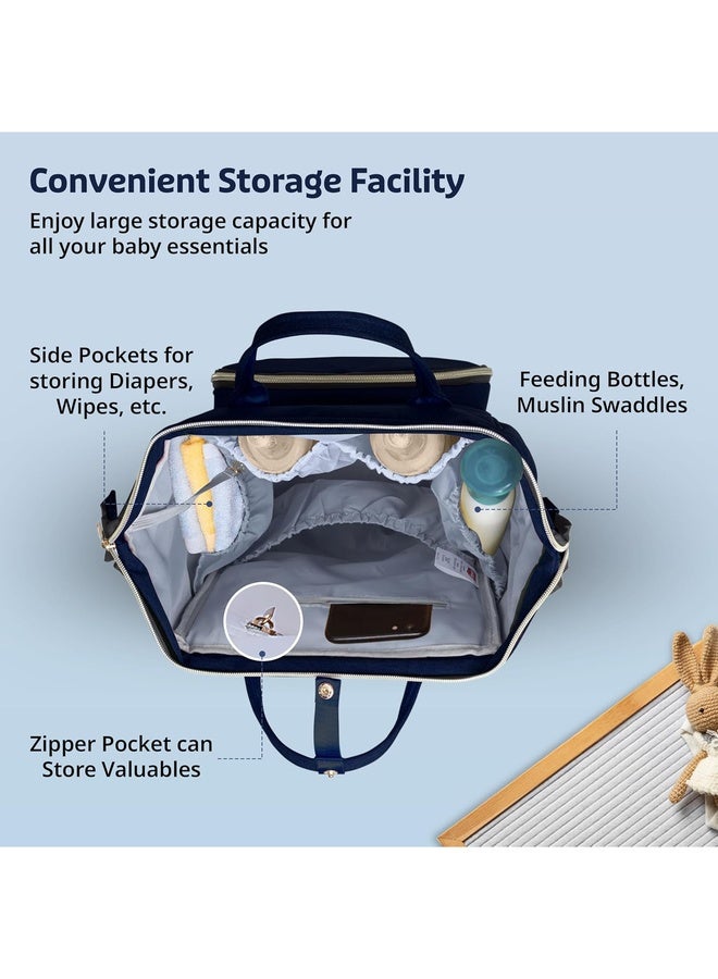 Luvlap Lily Multifunctional Waterproof Diaper Bag for Mothers for Travel, Mother Travelling Bag, Backpack Cum Tote bag for Mothers, Large storage capacity with 15 pockets (Navy Blue) - Image 5