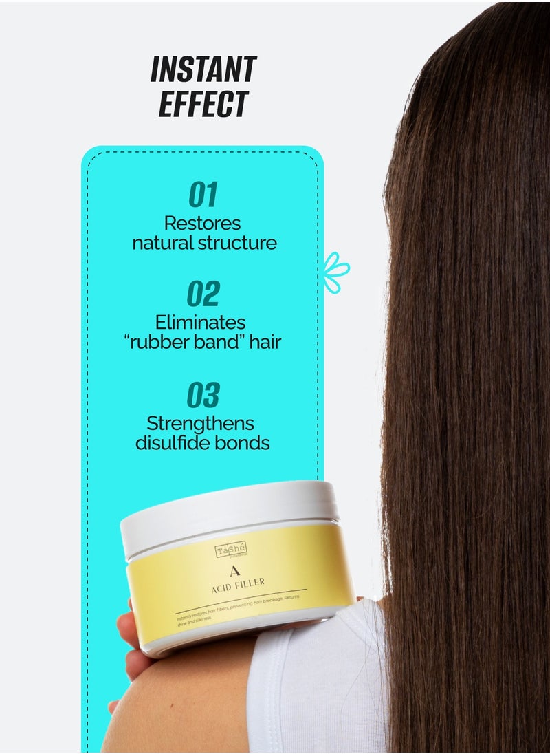 Professional Acid Filler Base – Deep Fiber Restoration Hair Mask with Lactic Acid, pH 2.5–3.0, 300ml