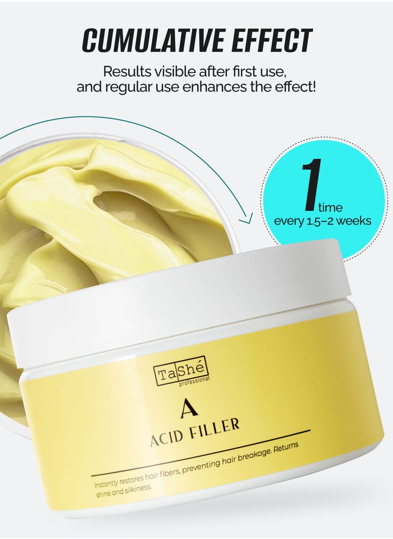 Professional Acid Filler Base – Deep Fiber Restoration Hair Mask with Lactic Acid, pH 2.5–3.0, 300ml
