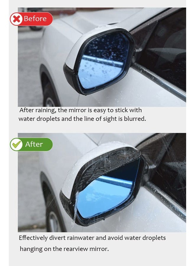 Pincuttee Mirror Rain Visor Eyebrow, Side Mirror Rain Guards, Covers for Car Uniservial Fit 2 Pack - Image 3