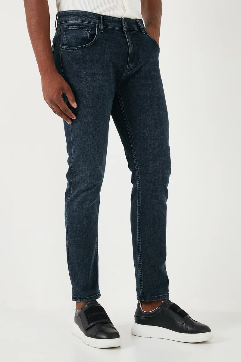 بوراتي Stretch Cotton Slim Fit Normal Waist Straight Leg Jeans Men's Denim Pants 3300S17TOKYO
