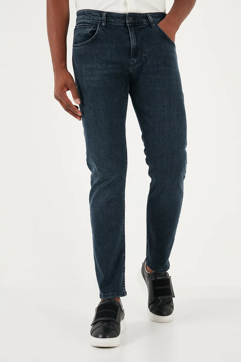 بوراتي Stretch Cotton Slim Fit Normal Waist Straight Leg Jeans Men's Denim Pants 3300S17TOKYO