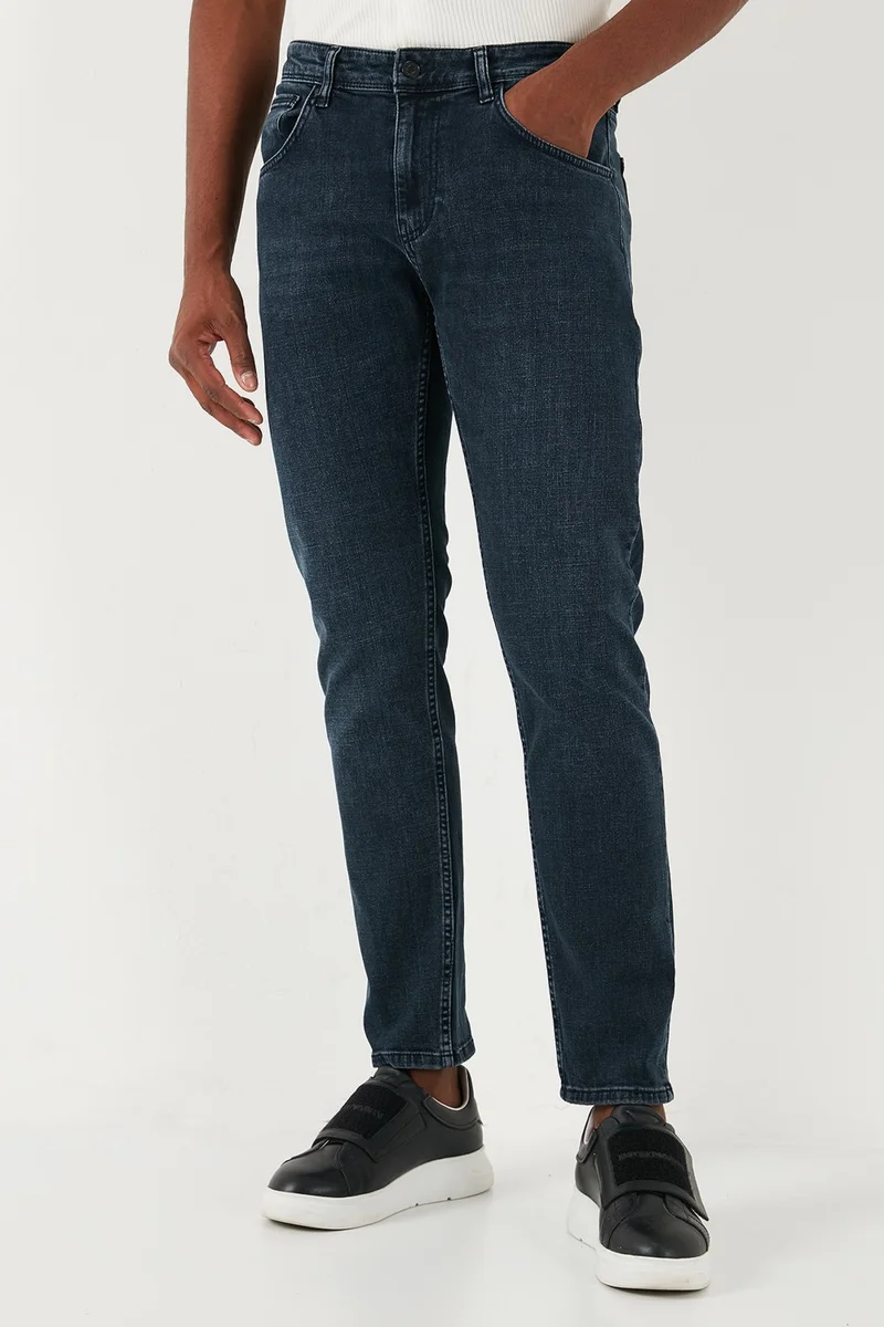 بوراتي Stretch Cotton Slim Fit Normal Waist Straight Leg Jeans Men's Denim Pants 3300S17TOKYO