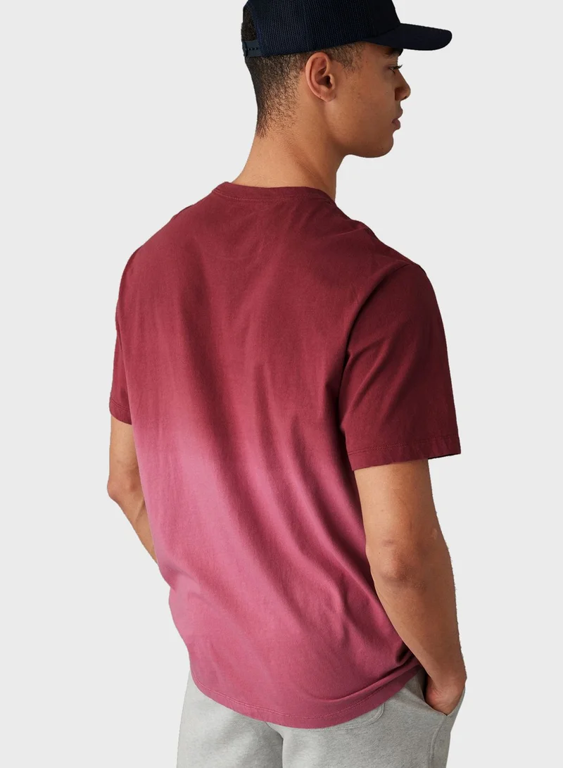 American Eagle Logo Graphic Dip-Dye Crew Neck T-Shirt