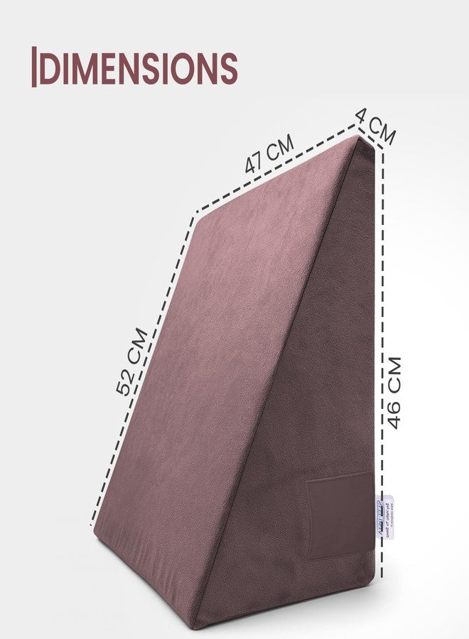 Sleepsia Wedge Cushion Memory Foam Pillow for Bed | 1 Year Warranty | Orthopedic Back Support Pillow for Acid Reflux, Pregnancy, GERD, Back & Leg Elevation Support | Pink, 20" Lx17.4 Wx10 H - Image 2