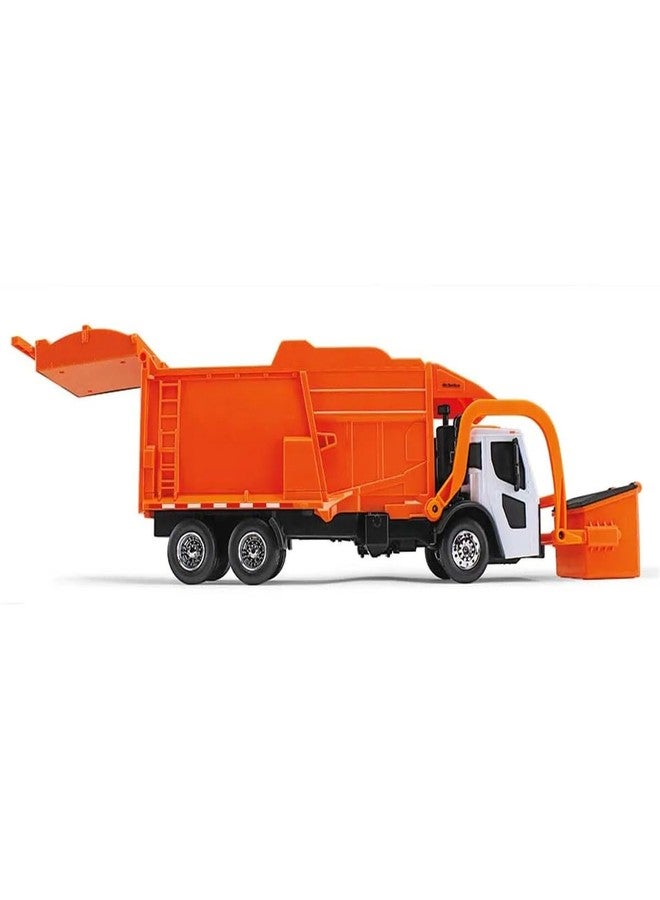 First Gear 1/25 White/Orange Mack LR Garbage Truck w/McNeilus Meridian Loader & Dumpster DCP 70-0625 - Image 4