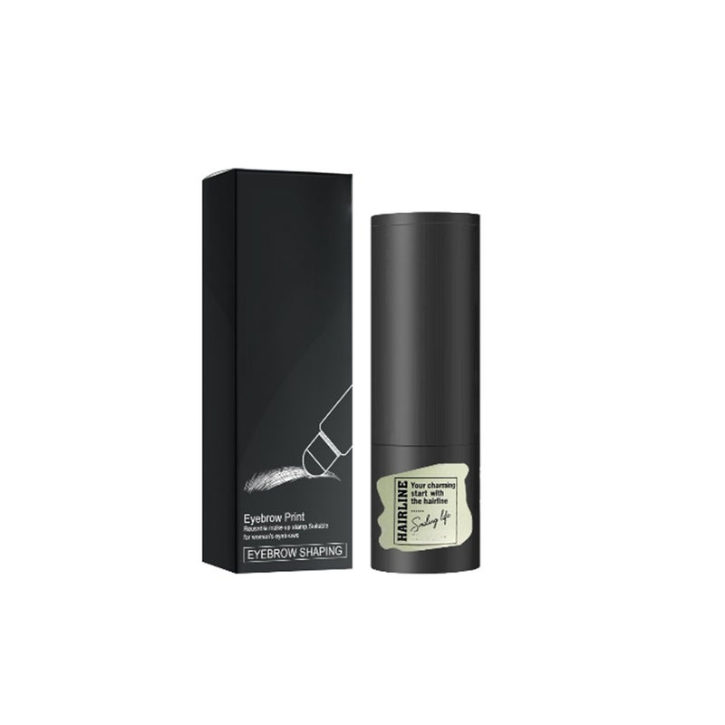 Eyebrow Stamp Kit Natural Hairline Powder Quick Eyebrow Card On Makeup Waterproof Perfect Eyebrow Definer Template Kit with Eyebrow Brush and Trimmer Dark Grey - Image 4