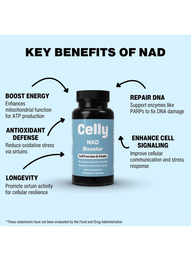 Celly NAD Booster | Longevity Supplement for Healthy Aging with NR (Nicotinamide Riboside) and Nicotinamide | Promotes Cell Function & Vitality | Non-GMO & 3rd Party Tested - Image 3