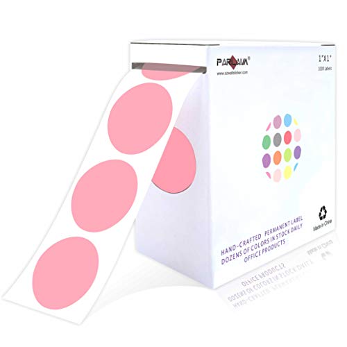 PARLAIM 1" Pink Round Color Coding Circle Dot Labels on a Roll, 1000 Stickers, 1 inch Diameter - Image 1