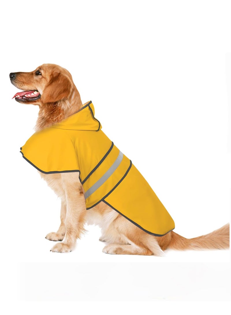 erorex Dog Raincoat Hooded Poncho,Velcro Adjustable Waterproof Dog Raincoat Lightweight Reflective Tape Pet Slicker for Large Dogs - Image 1