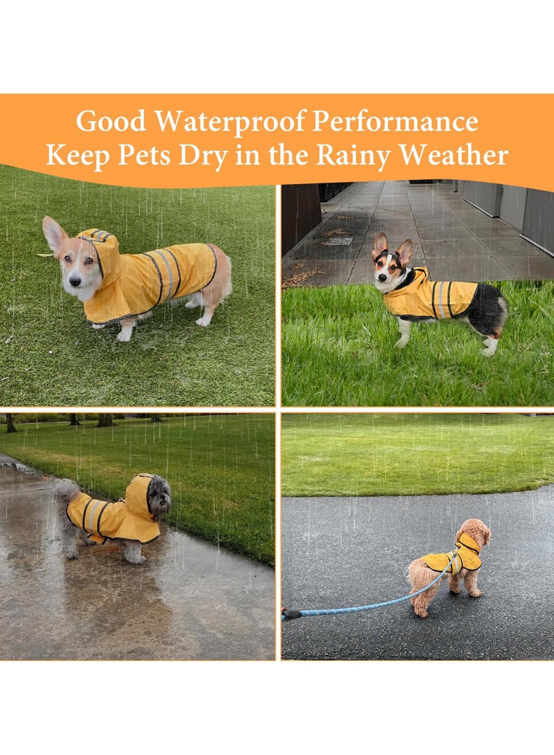erorex Dog Raincoat Hooded Poncho,Velcro Adjustable Waterproof Dog Raincoat Lightweight Reflective Tape Pet Slicker for Large Dogs - Image 2
