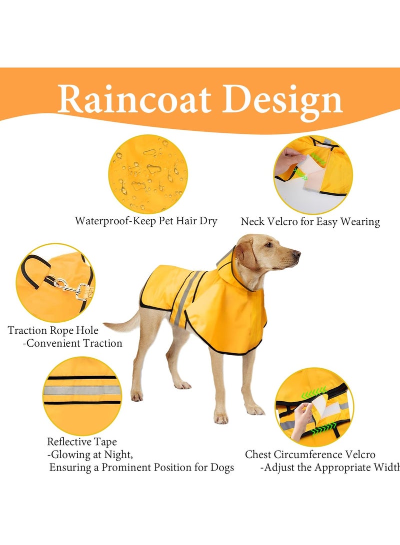 erorex Dog Raincoat Hooded Poncho,Velcro Adjustable Waterproof Dog Raincoat Lightweight Reflective Tape Pet Slicker for Large Dogs - Image 4