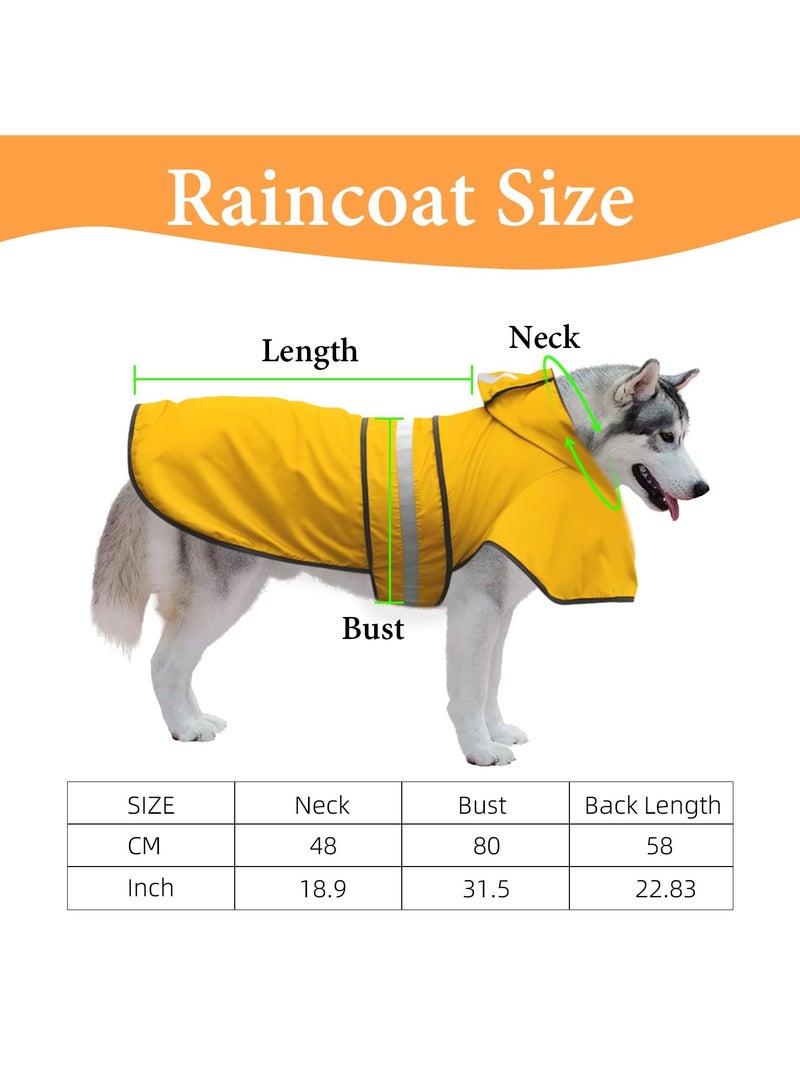 erorex Dog Raincoat Hooded Poncho,Velcro Adjustable Waterproof Dog Raincoat Lightweight Reflective Tape Pet Slicker for Large Dogs - Image 5