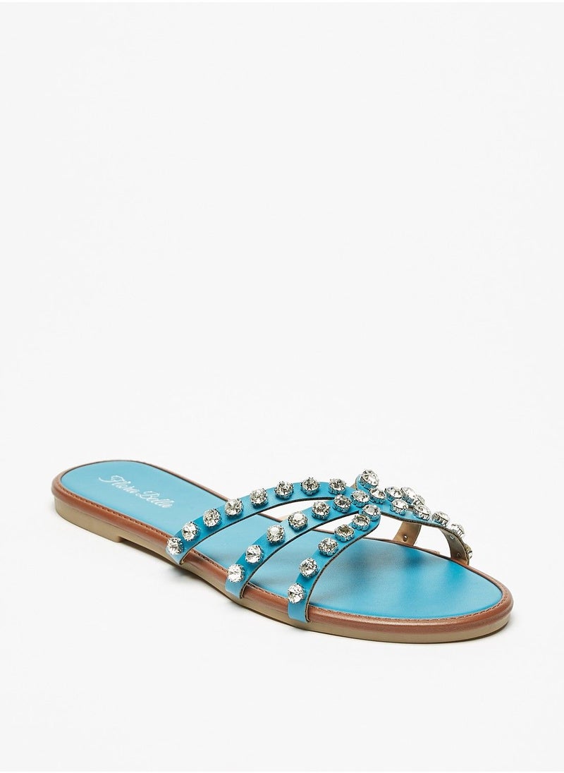 Flora Bella - Embellished Strap Slides - Image 1