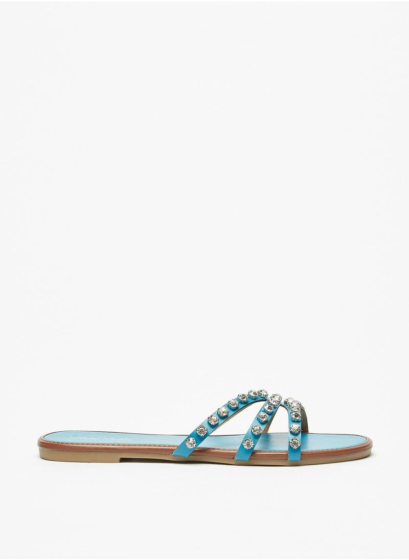 Flora Bella - Embellished Strap Slides - Image 1