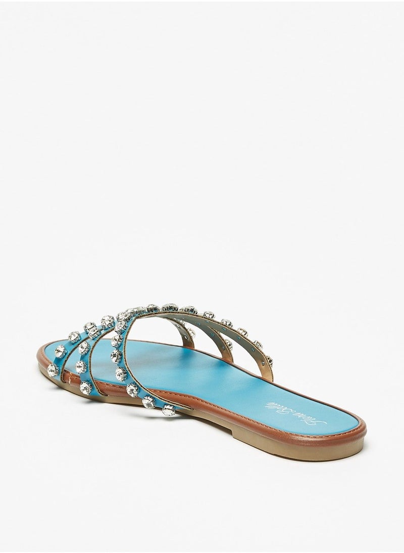 Flora Bella - Embellished Strap Slides - Image 1