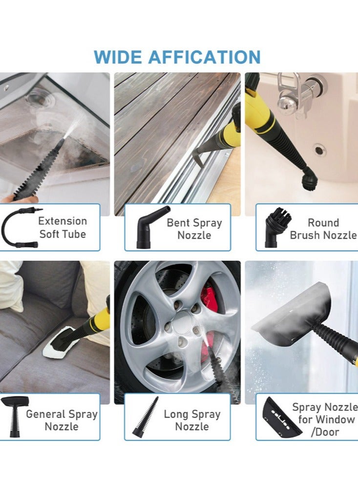 آر إيه أف منظف ​​بخاري محمول متعدد الأسطح مع 9 ملحقات، منظف بخاري متعدد الأغراض مضغوط للمنزل، جهاز بخار لتنظيف شفاط المطبخ، الحمام المنزلي، الأوساخ، الشحوم، الجص، البلاط، الأرضيات، الأريكة والسيارة - Image 4