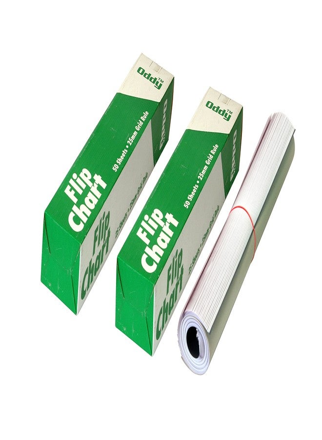 Oddy Presentation Flip Chart, White, Ruled, 25 Sheets, Pack of 2